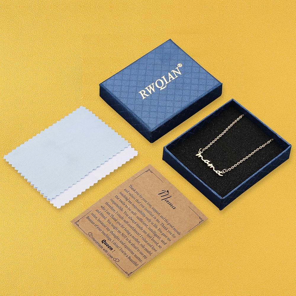 Amazon.com: RWQIAN Gold Mama Necklace for Women Momma Mommy Mama